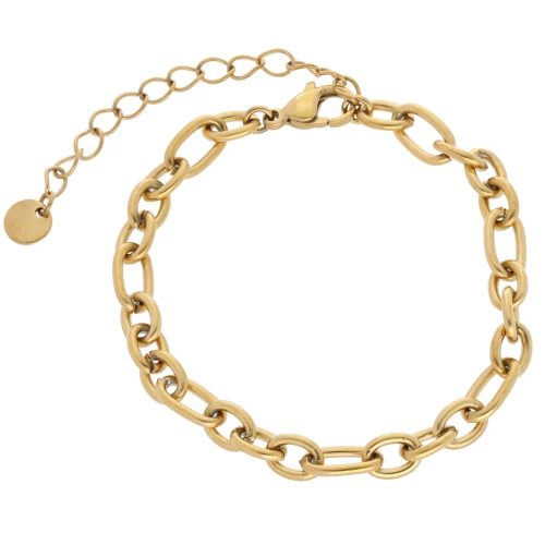 Bracelet maille Forçat alternée 5.7 mm - Acier inoxydable 304L Doré x16cm