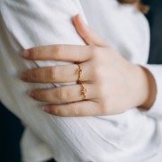 Bague réglable signe du zodiaque - Sagittaire - Acier inox 304L Doré - Topaz x1