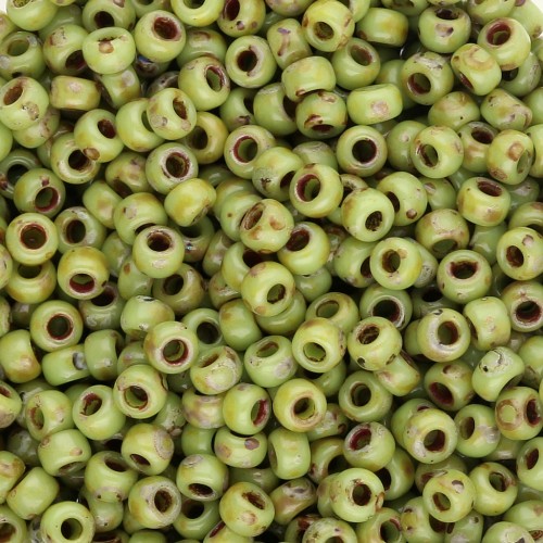 Rocaille Miyuki 8/0 4515 - Opaque Chartreuse Picasso x8g
