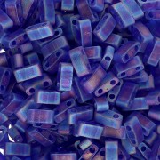 Miyuki Half Tila Beads 5x2.3x1.9mm HTL-151FR - Transparent Cobalt AB Mat x10g
