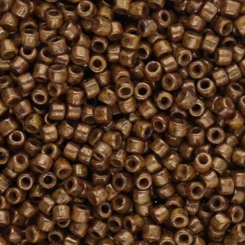 Rocailles Matubo 11/0 2.10 mm - Opaque Yellow Bronze Picasso x10g