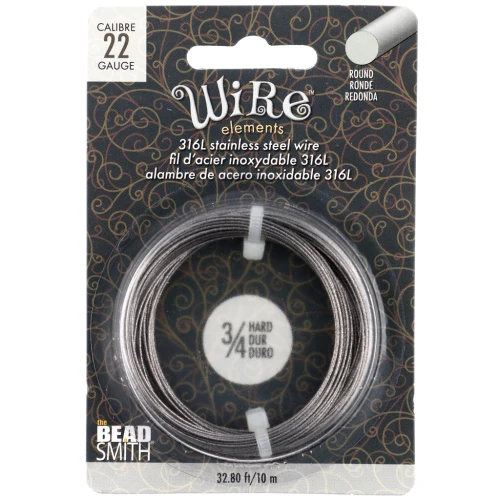 Fil rond 0.64 mm dur - Acier inoxydable 316L x10m