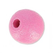 Perles rondes en bois 8 mm Rose Nacré x20