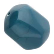 Perle baroque irrégulière en résine opaque 19x15 mm - Bleu paon x1