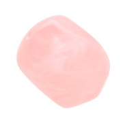 Perle baroque irrégulière en résine translucide 19x15 mm - Rose clair marbré x1