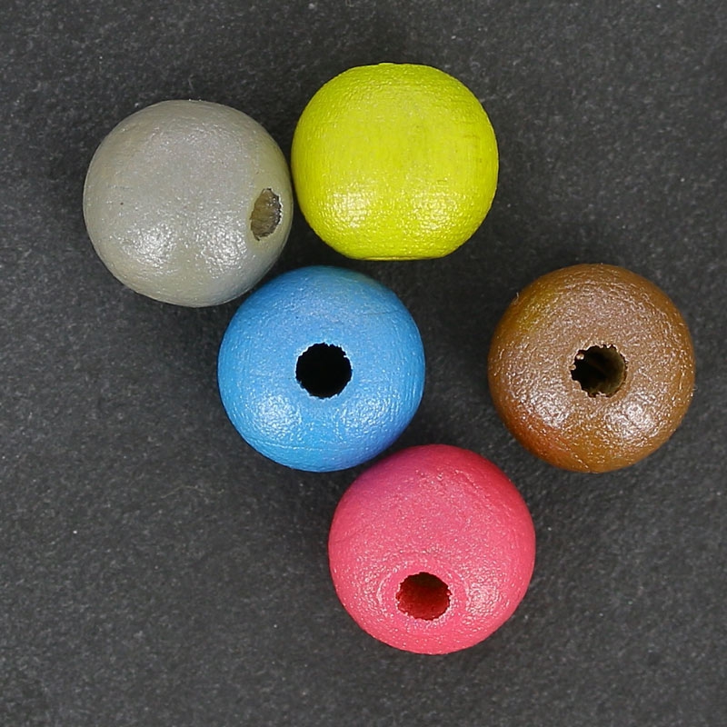 Collier homme perles bois verre bleues