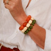 Perle baroque irrégulière en résine opaque 19x15 mm - Bleu royal marbré x1