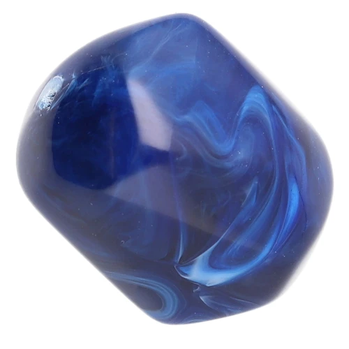 Perle baroque irrégulière en résine opaque 22x17 mm - Bleu marine marbré x1
