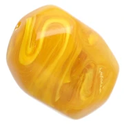 Perle baroque irrégulière en résine translucide 22x17 mm - Jaune miel marbré x1