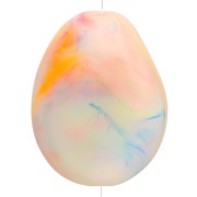 Perle plate irrégulière 25x20 mm en résine opaque - Marbré Multicolore nacré x1