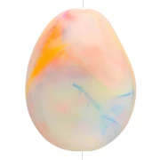 Perle plate irrégulière en résine opaque 25x20 mm - Marbré Multicolore nacré x1
