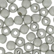 Perles rondes en bois 4 mm Gris Nacré x50