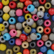 Perles rondes en bois 4 mm Gris Nacré x50