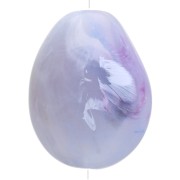 Perle plate irrégulière en résine opaque 25x20 mm - Gris glacier marbré x1