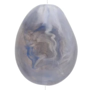 Perle plate irrégulière 25x20 mm en résine translucide - Bleu gris marbré x1