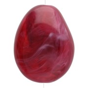 Perle plate irrégulière 25x20 mm en résine translucide - Grenat marbré x1