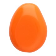 Perle plate irrégulière 25x20 mm en résine opaque - Orange x1