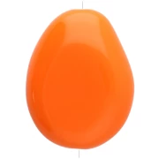 Perle plate irrégulière 25x20 mm en résine opaque - Orange x1