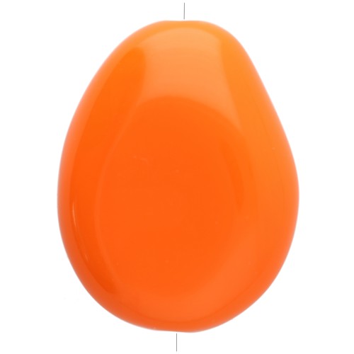 Perle plate irrégulière en résine opaque 25x20 mm - Orange x1