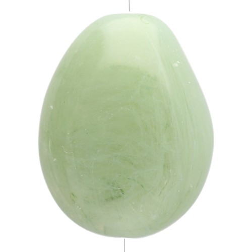 Perle plate irrégulière 25x20 mm en résine translucide - Lichen marbré x1