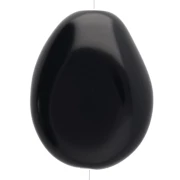 Perle plate irrégulière 25x20 mm en résine opaque - Noir x1