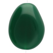 Perle plate irrégulière 25x20 mm en résine opaque - Vert émeraude x1