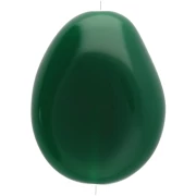 Perle plate irrégulière 25x20 mm en résine opaque - Vert émeraude x1