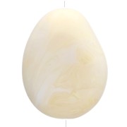 Perle plate irrégulière 22x17 mm en résine translucide - Crème marbré x1