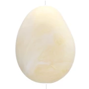 Perle plate irrégulière 22x17 mm en résine translucide - Crème marbré x1