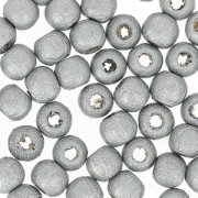 Perles rondes en bois 4 mm Argenté x50