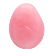Perle plate irrégulière 22x17 mm en résine translucide - Rose foncé marbré x1