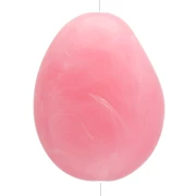 Perle plate irrégulière 22x17 mm en résine translucide - Rose foncé marbré x1