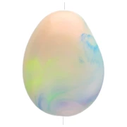Perle plate irrégulière 22x17 mm en résine opaque - Marbré Multicolore nacré x1