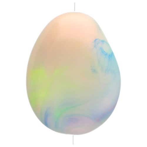 Perle plate irrégulière 22x17 mm en résine opaque - Marbré Multicolore nacré x1
