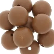 Perles rondes en bois 20 mm - Marron Clair x5