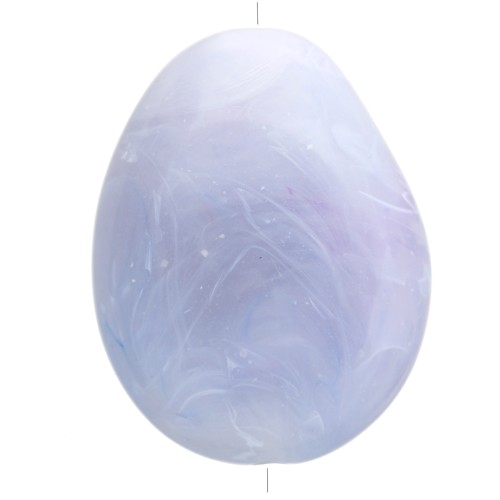Perle plate irrégulière 22x17 mm en résine opaque - Gris glacier marbré x1