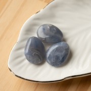 Perle plate irrégulière 22x17 mm en résine translucide - Bleu gris marbré x1