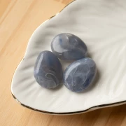 Perle plate irrégulière 22x17 mm en résine translucide - Bleu gris marbré x1