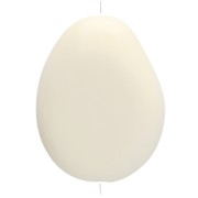 Perle plate irrégulière 22x17 mm en résine opaque - Ecru x1
