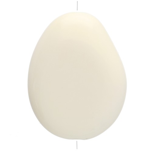 Perle plate irrégulière 22x17 mm en résine opaque - Ecru x1