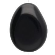 Perle plate irrégulière 22x17 mm en résine opaque - Noir x1