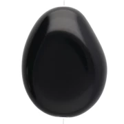 Perle plate irrégulière 22x17 mm en résine opaque - Noir x1