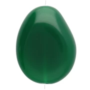 Perle plate irrégulière 22x17 mm en résine opaque - Vert émeraude x1