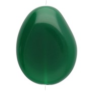 Perle plate irrégulière en résine opaque 22x17 mm - Vert émeraude x1