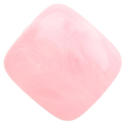 Perles tubes 16x14 mm en résine translucide - Rose clair marbré x4