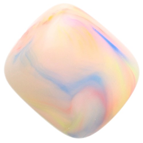 Perles tubes en résine opaque 16x14 mm - Marbré Multicolore nacré x4