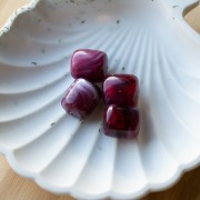 Perles tubes en résine translucide 16x14 mm - Grenat marbré x4