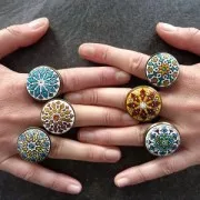 Bague en laiton serti cabochon fond plat ovale 18x13 mm Doré à l'or fin x1