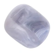 Perles tubes 16x14 mm en résine opaque - Gris glacier marbré x4