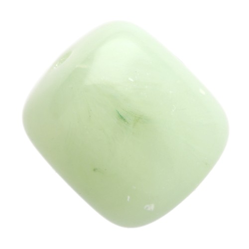 Perles tubes 12x11 mm en résine translucide - Lichen marbré x6